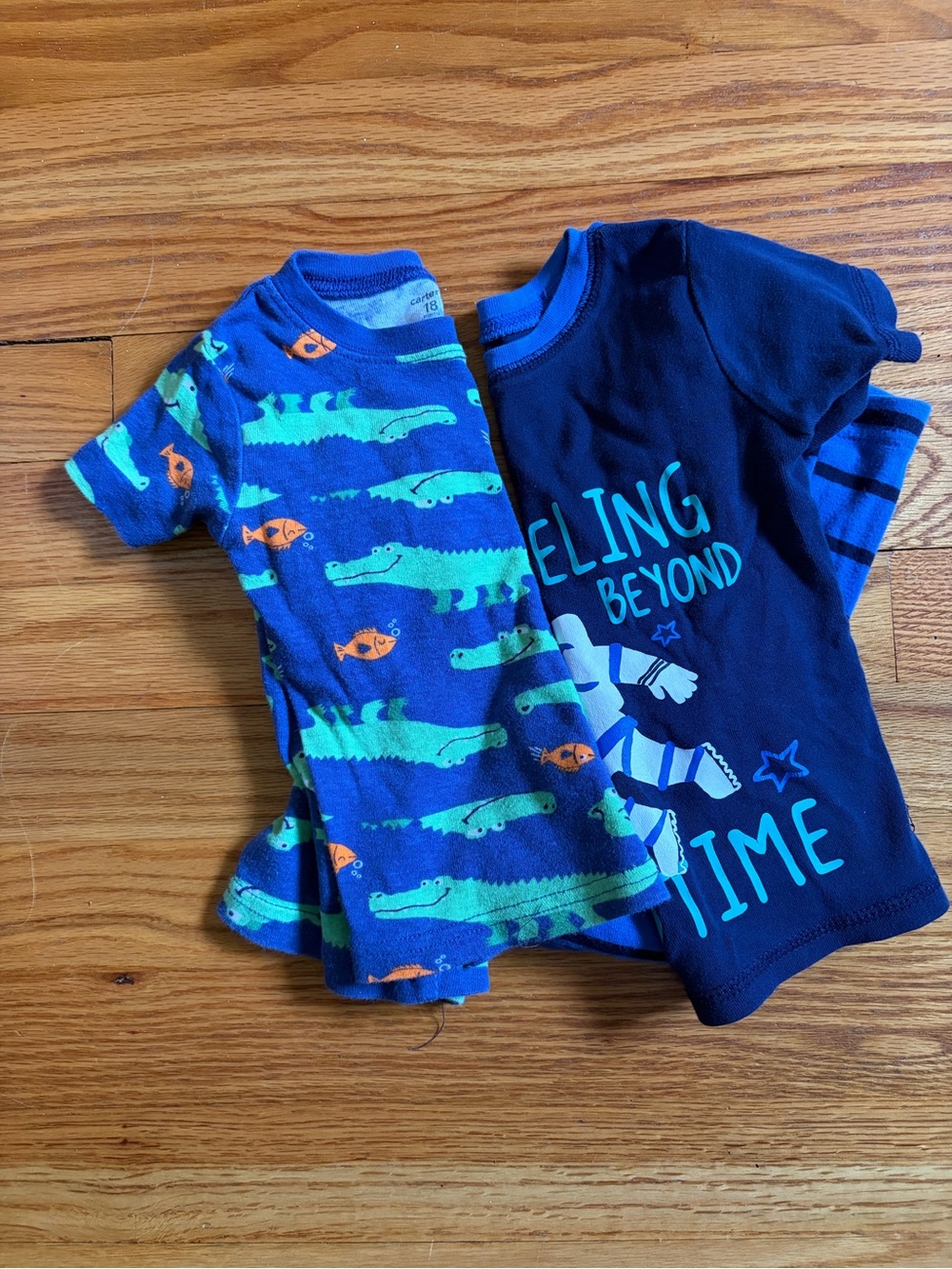 100% cotton Pajamas Navy Blue Alligator and Space Themed